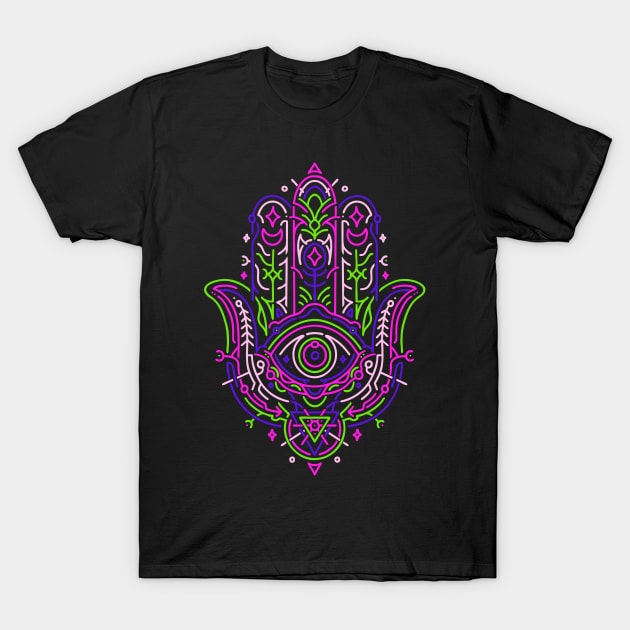 Hamsa Hand Vibe T-Shirt by machmigo